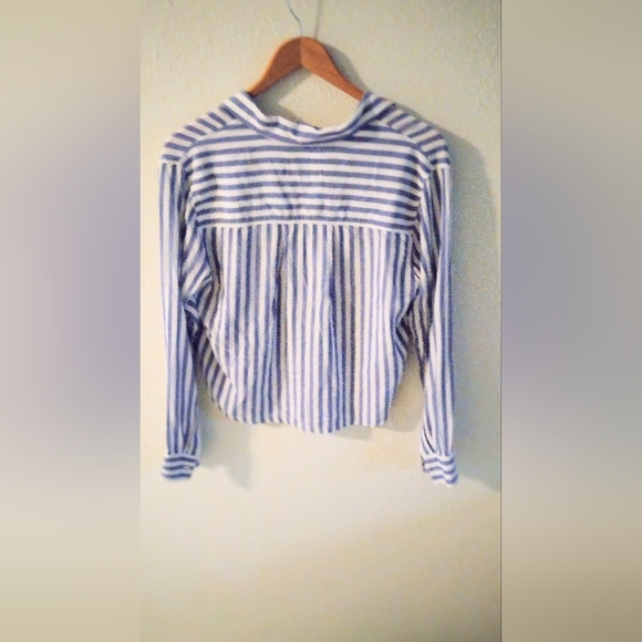 RAILS Val Tie Front Striped Blouse | M - Picture 7 of 8